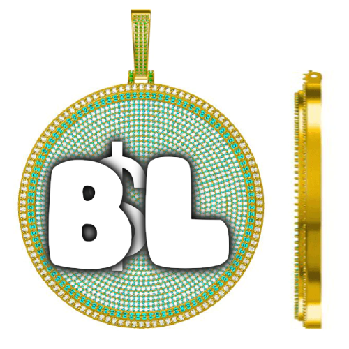 CUSTOM LETTER NECKLACE 3D BIG DISC
