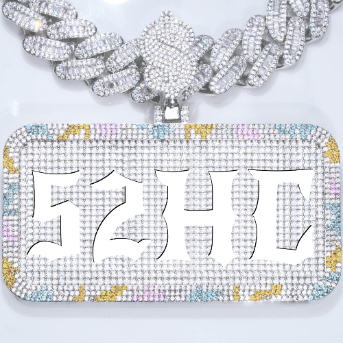 CUSTOM LETTER NECKLACE 3D COLORFUL SQUARE