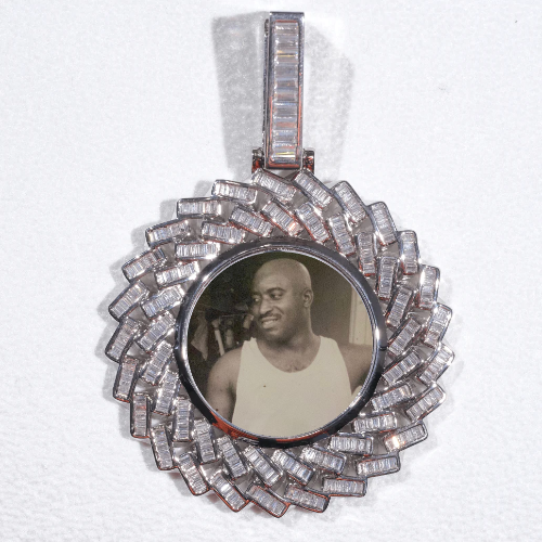 Large 3D Baguette Custom Picture Pendant