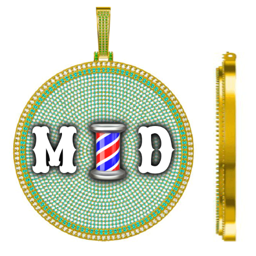 CUSTOM LETTER NECKLACE 3D BIG DISC