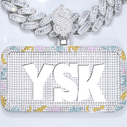 CUSTOM LETTER NECKLACE 3D COLORFUL SQUARE