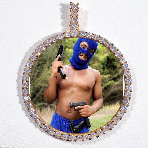 LARGE 3D CIRCLE CUSTOM PICTURE PENDANT