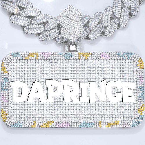 CUSTOM LETTER NECKLACE 3D COLORFUL SQUARE