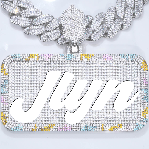 CUSTOM LETTER NECKLACE 3D COLORFUL SQUARE