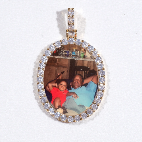 3D Oval Custom Picture Pendant