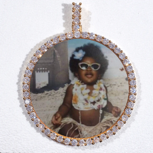 LARGE 3D CIRCLE CUSTOM PICTURE PENDANT