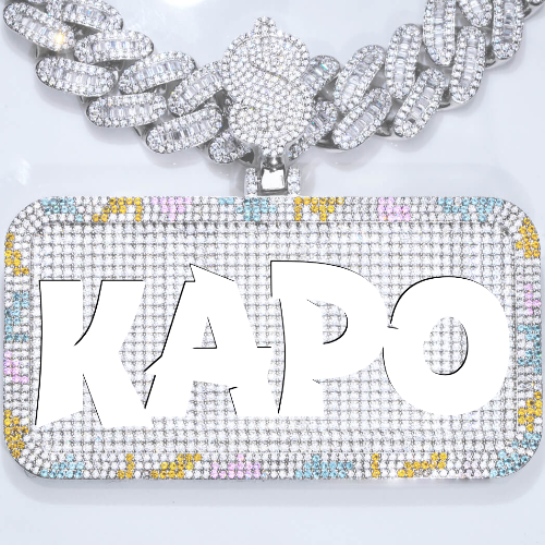 CUSTOM LETTER NECKLACE 3D COLORFUL SQUARE