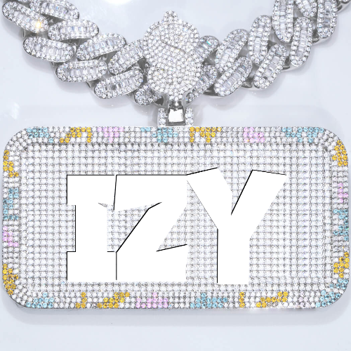CUSTOM LETTER NECKLACE 3D COLORFUL SQUARE