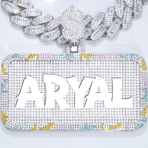 CUSTOM LETTER NECKLACE 3D COLORFUL SQUARE