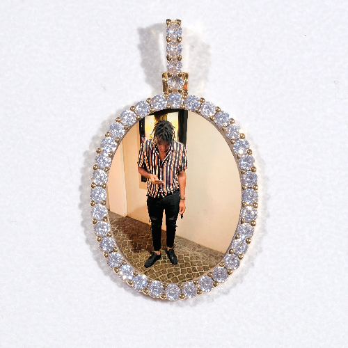 3D Oval Custom Picture Pendant