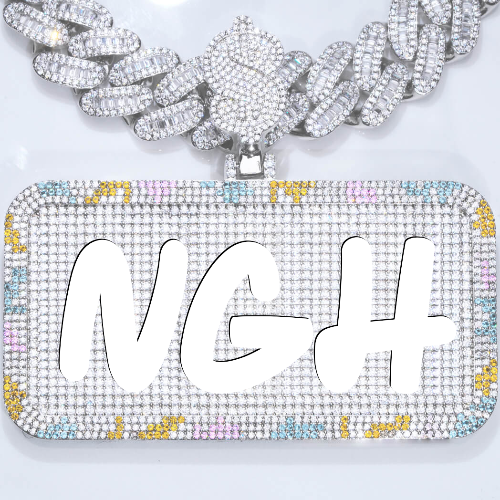 CUSTOM LETTER NECKLACE 3D COLORFUL SQUARE