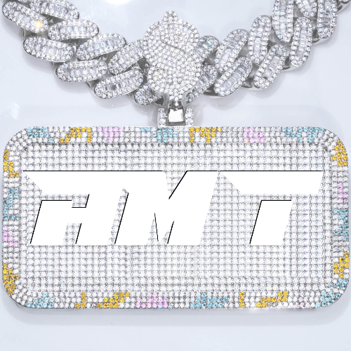 CUSTOM LETTER NECKLACE 3D COLORFUL SQUARE