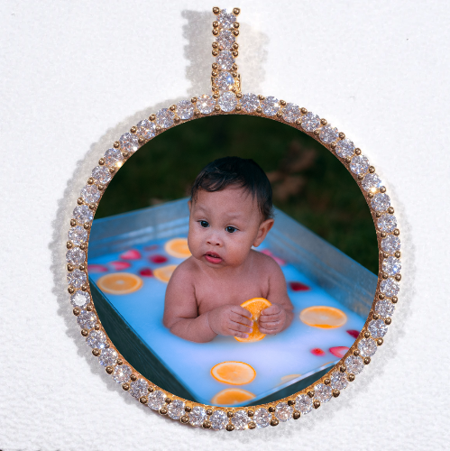 LARGE 3D CIRCLE CUSTOM PICTURE PENDANT