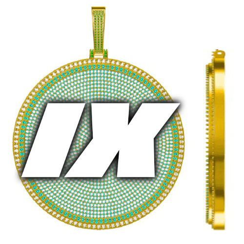 CUSTOM LETTER NECKLACE 3D BIG DISC