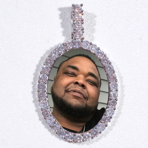 Large 3D Oval Custom Picture Pendant