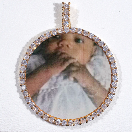 LARGE 3D CIRCLE CUSTOM PICTURE PENDANT
