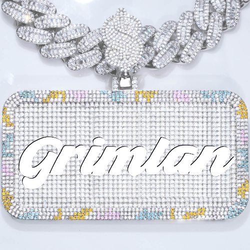 CUSTOM LETTER NECKLACE 3D COLORFUL SQUARE