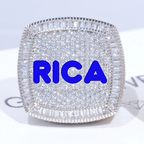 CUSTOM LETTER 3D ICED RING