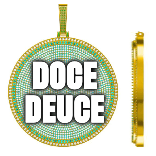 CUSTOM LETTER NECKLACE 3D BIG DISC