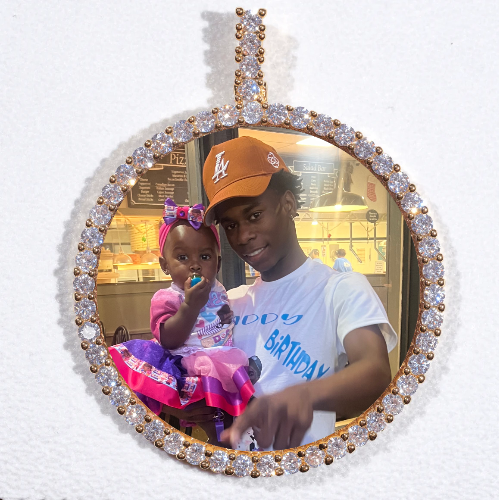 LARGE 3D CIRCLE CUSTOM PICTURE PENDANT
