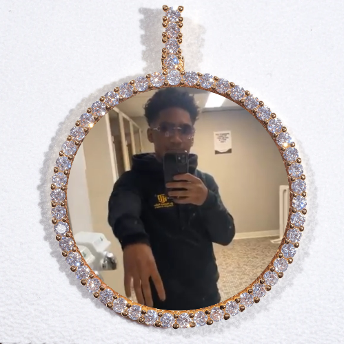 LARGE 3D CIRCLE CUSTOM PICTURE PENDANT