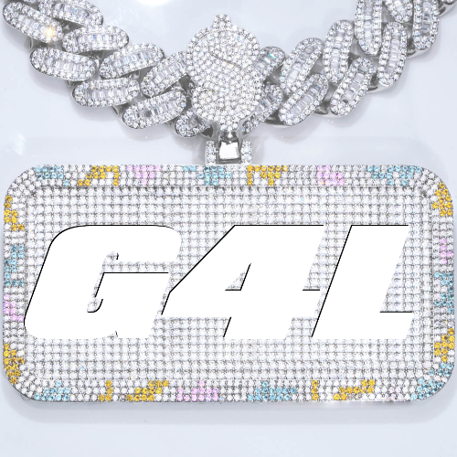 CUSTOM LETTER NECKLACE 3D COLORFUL SQUARE