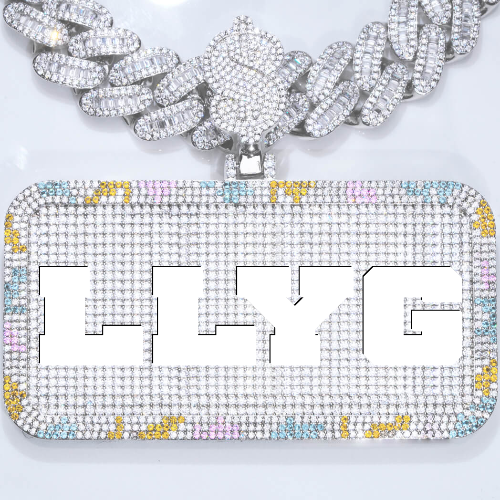 CUSTOM LETTER NECKLACE 3D COLORFUL SQUARE
