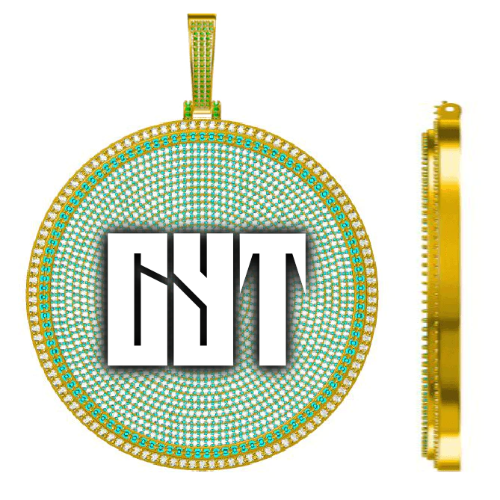 CUSTOM LETTER NECKLACE 3D BIG DISC