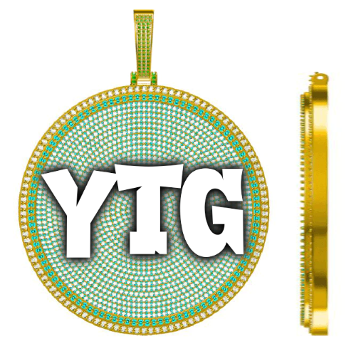 CUSTOM LETTER NECKLACE 3D BIG DISC
