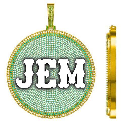 CUSTOM LETTER NECKLACE 3D BIG DISC