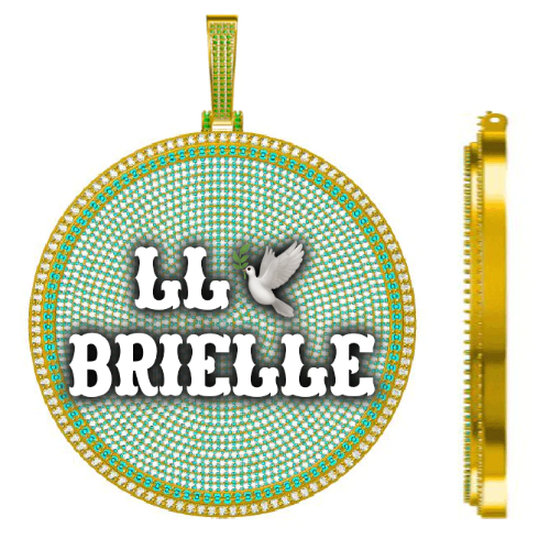 CUSTOM LETTER NECKLACE 3D BIG DISC