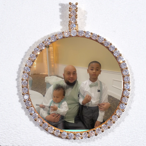 LARGE 3D CIRCLE CUSTOM PICTURE PENDANT