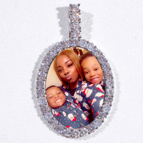 Large 3D Oval Custom Picture Pendant