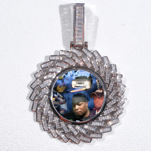 Large 3D Baguette Custom Picture Pendant