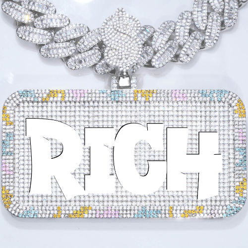 CUSTOM LETTER NECKLACE 3D COLORFUL SQUARE