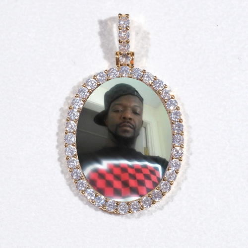 3D Oval Custom Picture Pendant