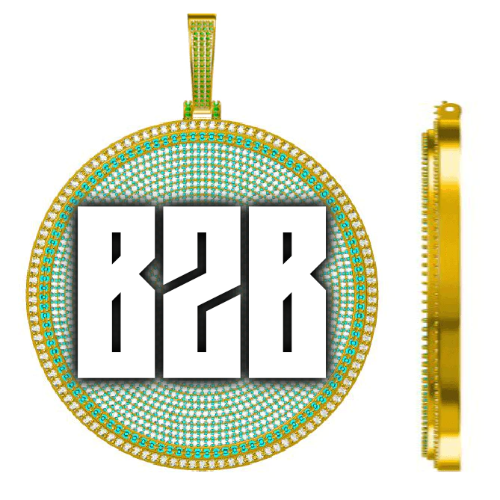 CUSTOM LETTER NECKLACE 3D BIG DISC
