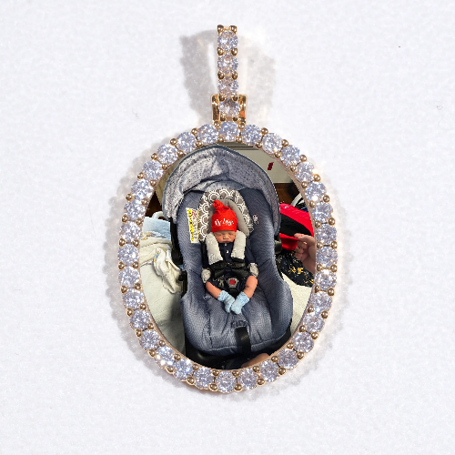 3D Oval Custom Picture Pendant