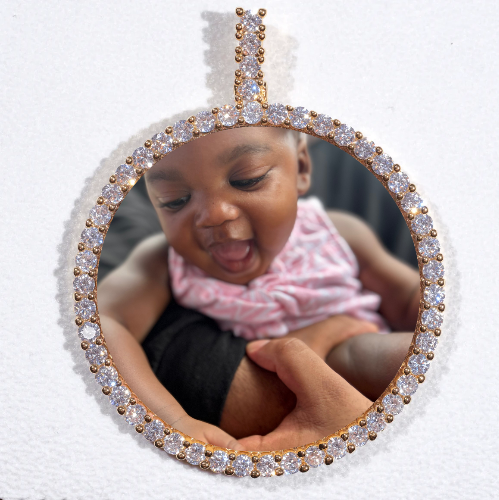 LARGE 3D CIRCLE CUSTOM PICTURE PENDANT