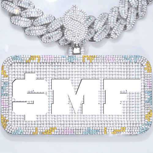 CUSTOM LETTER NECKLACE 3D COLORFUL SQUARE