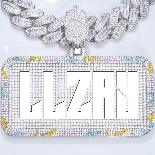 CUSTOM LETTER NECKLACE 3D COLORFUL SQUARE