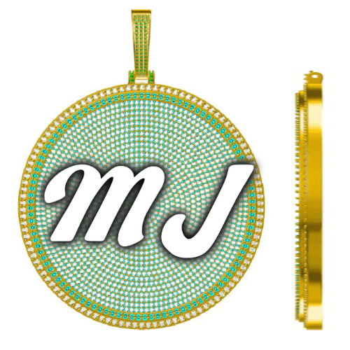 CUSTOM LETTER NECKLACE 3D BIG DISC