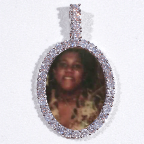 Large 3D Oval Custom Picture Pendant
