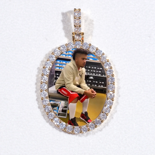 3D Oval Custom Picture Pendant