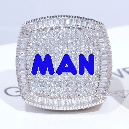 CUSTOM LETTER 3D ICED RING