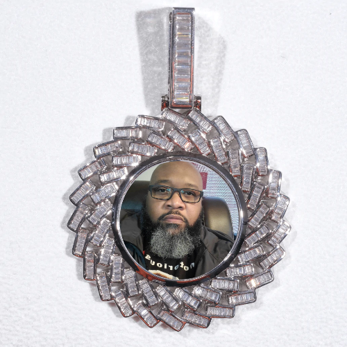 Large 3D Baguette Custom Picture Pendant