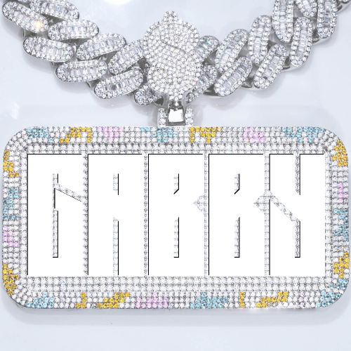CUSTOM LETTER NECKLACE 3D COLORFUL SQUARE