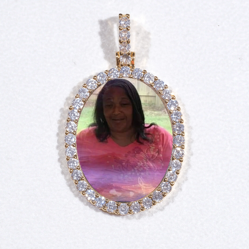 3D Oval Custom Picture Pendant