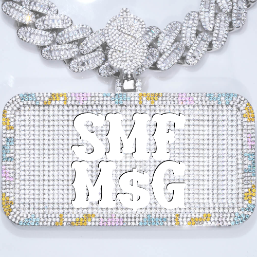 CUSTOM LETTER NECKLACE 3D COLORFUL SQUARE