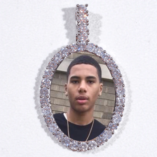 Large 3D Oval Custom Picture Pendant